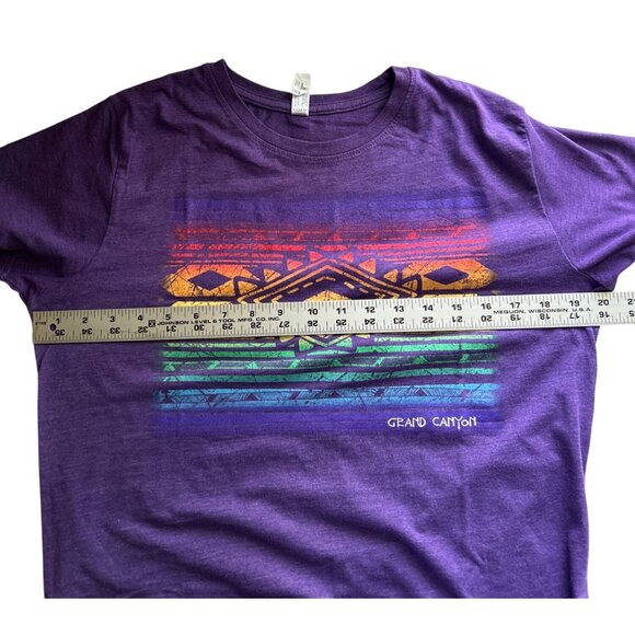 Grand Canyon Ladies L T-Shirt Purple With Tribal Rainbow Design Travel - Picture 6 of 7